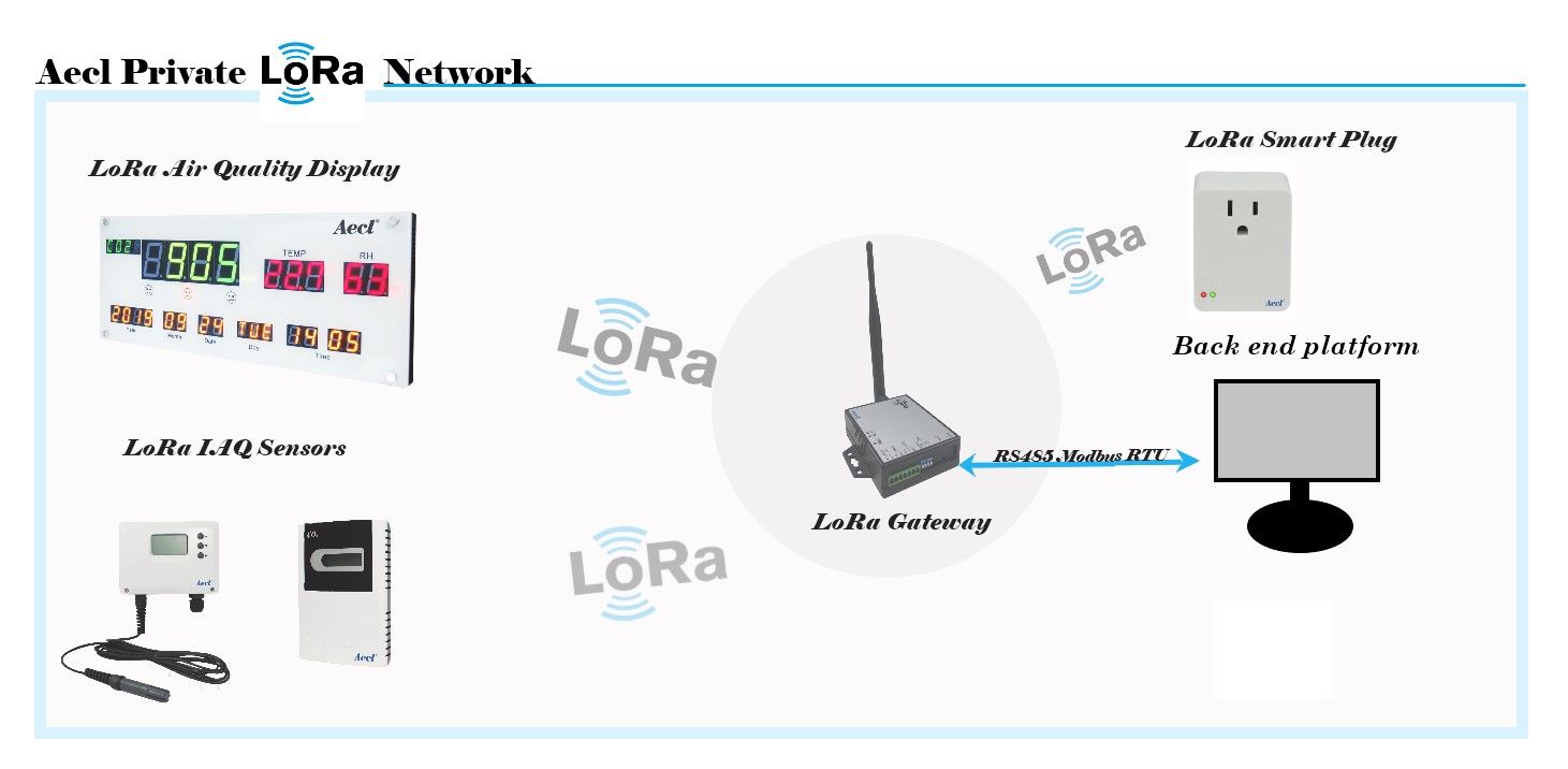 Real-time data monitoring via LoRa P2P network.